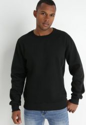 Czarna Bluza Hamayon. Czarne bluzy męskie Born2be, l, bez wzorów, z dresówki, bez kaptura. Za 34.99 zł.
