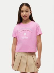 Tommy Hilfiger T-Shirt Sun Rhinestone KG0KG09458 Różowy Regular Fit. Czerwone t-shirty i topy dla dziewczynek Tommy Hilfiger, bez wzorów, z bawełny, bez ramiączek. Za 169.99 zł.