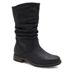 Botki Clara Barson. Czarne botki damskie Clara Barson, bez obcasa, na płaskiej podeszwie, bez zapięcia. Za 169.99 zł.