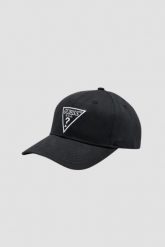 GUESS Czarna czapka Basket Cap. Czarne czapki i kapelusze damskie Guess, z aplikacjami. W wyprzedaży za 77.99 zł.