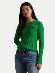 Polo Ralph Lauren Sweter 211971869011 Zielony Slim Fit. Zielone swetry damskie Polo Ralph Lauren, l, bez wzorów, z bawełny, bez kołnierzyka, bez ramiączek, bez kaptura. Za 949.99 zł.