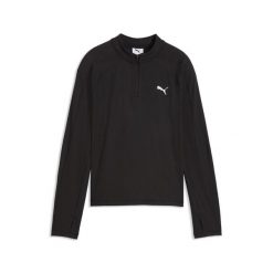 Młodzieżowa dopasowana koszulka Train All Day Essentials z zamkiem 1/4 PUMA. Czarna koszulki sportowe damskie Puma, l, bez wzorów, z materiału, bez kołnierzyka, bez ramiączek, na fitness i siłownię. Za 179.00 zł.