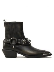 PINKO Kowbojki Tex 07 SD0195P056 Czarny. Czarne botki damskie Pinko, ze skóry, bez obcasa, na płaskiej podeszwie, bez zapięcia. Za 1,839.00 zł.