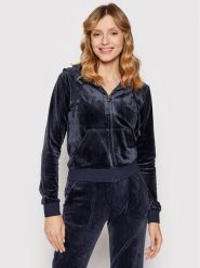 Juicy Couture Bluza Robertson JCAP176 Granatowy Slim Fit. Niebieskie bluzy damskie Juicy Couture, xl, bez wzorów, z syntetyku, bez kaptura. Za 363.99 zł.