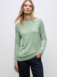 Street One Sweter z dzianiny Kobiety Sztuczne włókno zielony, 38. Zielone swetry damskie Street One, bez wzorów, z dzianiny, street, bez kołnierzyka, bez ramiączek, bez kaptura. Za 229.95 zł.