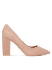 DeeZee Czółenka DZ0010 LIGHT PINK SU Różowy. Czerwone czółenka damskie DeeZee, bez wzorów, z materiału, bez obcasa, bez zapięcia. Za 129.99 zł.