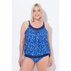 Damskie Tankini ryby miękkie miseczki elastyczny dół regulowane ramiączka. Niebieskie bikini damskie Ulla Popken, plus size, bez wzorów, plus size. Za 279.99 zł.