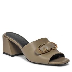 Klapki Furla. Szare klapki damskie Furla, bez wzorów, bez obcasa. Za 741.99 zł.