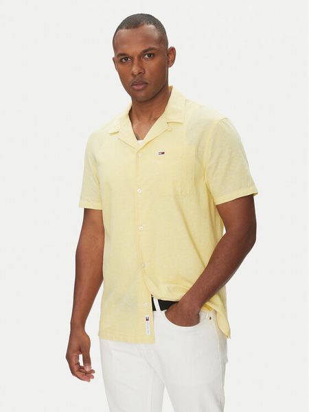 Tommy Jeans Koszula DM0DM20895 Żółty Regular Fit. Żółte koszule męskie Tommy Jeans, m, bez wzorów, z jeansu, bez kołnierzyka, bez ramiączek. Za 169.99 zł.