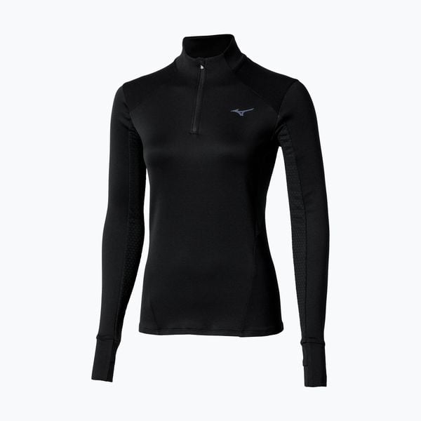 Bluza do biegania damska Mizuno Active Warm Half Zip. Czarne bluzy damskie Mizuno, s, bez wzorów, z elastanu, bez kaptura, do biegania. Za 170.99 zł.