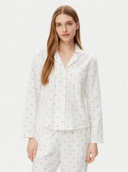 Hunkemöller Koszulka piżamowa Jacquard Hearts 301436 Biały Relaxed Fit. Białe piżamy damskie Hunkemöller, s, bez wzorów, z bawełny, bez ramiączek. Za 109.99 zł.