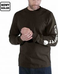 Carhartt Koszulka Carhartt Logo Long Sleeve Peat. Bluzki z długim rękawem męskie Carhartt, m, bez wzorów, bez kołnierzyka. Za 122.43 zł.