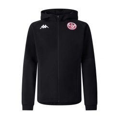 Veste à capuche Tunisie. Czarne kurtki sportowe męskie Kappa, bez wzorów, do piłki nożnej. Za 447.50 zł.