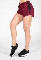 Spodenki fitness damskie Gorilla Wear Salina 2 in 1 Shorts. Czerwone szorty sportowe damskie GORILLA WEAR, s, bez wzorów, z materiału, na fitness i siłownię. Za 164.30 zł.