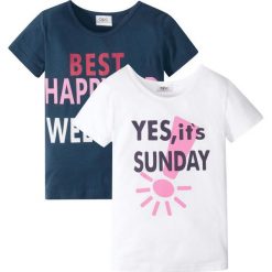 T-shirt (2 szt.) bonprix ciemnoniebiesko-biały. T-shirty damskie marki DOMYOS. Za 33.98 zł.