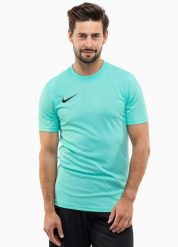 Koszulka treningowa męska Nike Park Vii. Niebieskie koszulki sportowe męskie Nike, m, bez wzorów, z dzianiny, bez kołnierzyka, bez ramiączek, na fitness i siłownię, dri-fit (nike). Za 89.99 zł.