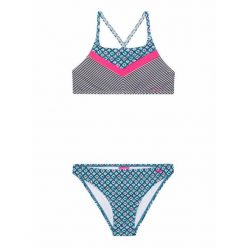 Dziewczęcy dwuczęściowy kostium kąpielowy Protest Prtkyoto. Niebieskie stroje kąpielowe dla dziewczynek Protest, bez wzorów. Za 199.99 zł.