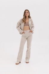 SPODNIE POPPY PIASKOWE S - Flawless. Spodnie materiałowe damskie Flawless, s, bez wzorów, z bawełny. Za 357.00 zł.