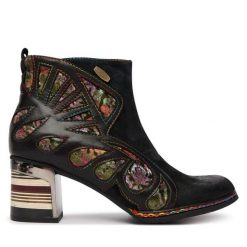 Botki Laura Vita. Czarne botki damskie Laura Vita, bez obcasa, na słupku, bez zapięcia. Za 619.99 zł.