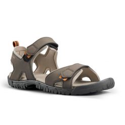 Sandały turystyczne męskie Quechua NH100. Brązowe sandały męskie QUECHUA, z kauczuku, bez zapięcia. Za 69.99 zł.