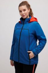 Damskie Kurtka żeglarska nieprzemakalna kaptur dwukierunkowy suwak. Niebieskie kurtki damskie Ulla Popken, plus size, bez wzorów, z materiału, z kapturem. Za 699.99 zł.