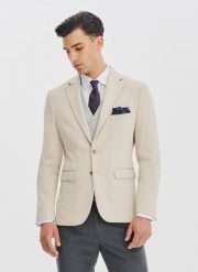 PAKO LORENTE - Dzianinowa marynarka w kratkę. Brązowe marynarki męskie Pako Lorente, bez wzorów, z dzianiny, casualowe. Za 499.99 zł.