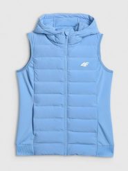 4F Bezrękawnik z wypełnieniem syntetycznym damski - niebieski M. Niebieskie kurtki damskie 4f, m, bez wzorów, z materiału, bez kaptura. Za 249.99 zł.