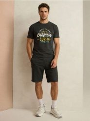 Bawełniane szorty jeansowe - szary. Szare szorty męskie Sinsay, m, bez wzorów, z bawełny. Za 59.99 zł.