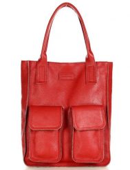 Shopper bag skórzany MARCO MAZZINI c. czerwony s131z. Czerwone torby na ramię damskie bez wzorów, ze skóry, na ramię, duże, bez dodatków. Za 322.05 zł.