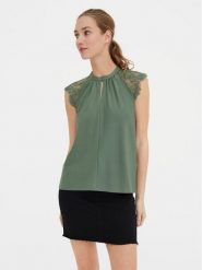 Vero Moda Bluzka Milla 10226072 Zielony Regular Fit. Zielone bluzki damskie Vero Moda, l, bez wzorów, z syntetyku, bez kołnierzyka, bez ramiączek. Za 79.99 zł.