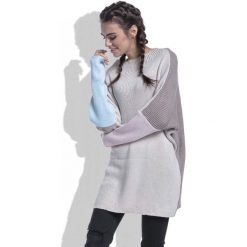 Beżowy Sweter Długi Luźny w Czterech Kolorach. Swetry damskie Molly.pl. Za 119.90 zł.