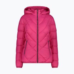 Kurtka puchowa damska CMP. Czerwone kurtki damskie CMP, bez wzorów, z puchu, bez kaptura. Za 139.99 zł.