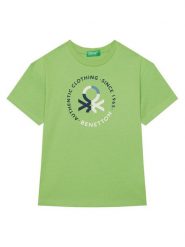 United Colors Of Benetton T-Shirt 3I1XC10N3 Zielony Regular Fit. Zielone t-shirty dla chłopców United Colors Of Benetton, bez wzorów, z bawełny, bez ramiączek. Za 49.99 zł.