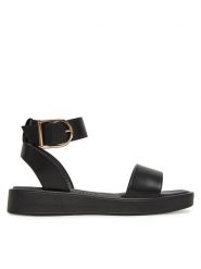 JENNY Sandały WS2108-25 Czarny. Czarne sandały damskie Jenny, bez wzorów, z materiału, bez obcasa, na płaskiej podeszwie, bez zapięcia. Za 119.99 zł.