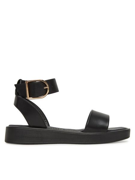 JENNY Sandały WS2108-25 Czarny. Czarne sandały damskie Jenny, bez wzorów, z materiału, bez obcasa, na płaskiej podeszwie, bez zapięcia. Za 119.99 zł.