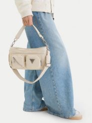 Guess Jeans Torebka CWBEO-GUESS-B-007-09 Écru. Białe torebki do ręki damskie Guess Jeans, z aplikacjami, z jeansu, bez dodatków. Za 259.99 zł.