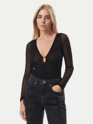 KARL LAGERFELD Body B4W47014 Czarny Slim Fit. Czarne koszule damskie KARL LAGERFELD, m, bez wzorów, z syntetyku, bez kołnierzyka, bez ramiączek. Za 529.99 zł.