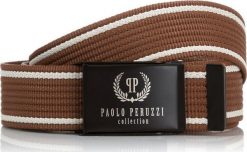 Paolo Peruzzi BRĄZOWY PASEK MĘSKI PAOLO PERUZZI PW-08-PP-125CM. Brązowe paski damskie Paolo Peruzzi, bez wzorów. Za 55.18 zł.