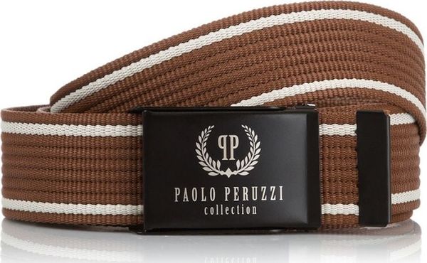 Paolo Peruzzi BRĄZOWY PASEK MĘSKI PAOLO PERUZZI PW-08-PP-125CM. Brązowe paski damskie Paolo Peruzzi, bez wzorów. Za 55.18 zł.