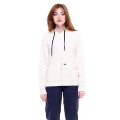Podstawowa damska bluza z kapturem i zamkiem błyskawicznym. Białe obuwie sportowe damskie LEONE 1947 APPAREL, bez wzorów, z tkaniny, na fitness i siłownię. Za 151.56 zł.