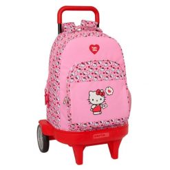 Torba szkolna z kółkami HELLO KITTY Poliester 300D. Czerwone torby i plecaki dziecięce Hello Kitty, z gumy, duże. Za 351.30 zł.