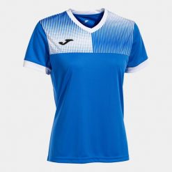 Zrównoważony T-shirt Joma Eco Supernova Royal-White dla kobiet. Białe koszulki sportowe damskie Joma, bez wzorów, z poliesteru, sportowe, bez kołnierzyka. Za 176.99 zł.