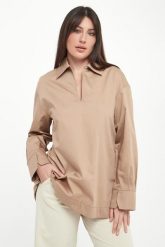 Koszula damska popelinowa Labano MM. Bluzki damskie MM, bez wzorów, bez kołnierzyka, bez ramiączek. Za 919.00 zł.