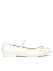 Geox Baleriny Jr Plie' J6555A 00085 C1000 D Biały. Białe baleriny dziewczęce Geox, bez wzorów, ze skóry, bez zapięcia. Za 309.99 zł.