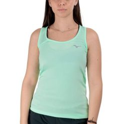 Koszulka do biegania damska Mizuno Impulse Core Tank. Zielone koszulki sportowe damskie Mizuno, bez wzorów, bez kołnierzyka, bez ramiączek, do biegania. Za 62.99 zł.