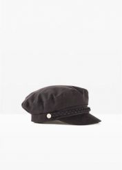 Czapka bosmanka z ozdobną plecionką. Czarne czapki i kapelusze damskie bonprix, bez wzorów, eleganckie. Za 69.99 zł.