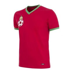 Koszulka retro piłkarska dla dorosłych - Maroko 1970 - Czerwona. Czerwone koszulki sportowe męskie COPA FOOTBALL, bez wzorów, bez kołnierzyka, bez ramiączek, do piłki nożnej. Za 255.58 zł.