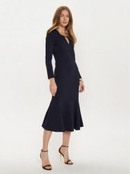 Rinascimento Sukienka koktajlowa CFC0121444003CFC0121444003 Granatowy Regular Fit. Niebieskie sukienki damskie Rinascimento, xs, bez wzorów, z wiskozy, wizytowe, bez kołnierzyka, bez ramiączek. Za 289.99 zł.