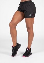 Santa Ana Szorty - Czarny. Czarne szorty sportowe damskie GORILLA WEAR, s, bez wzorów, z poliesteru, na fitness i siłownię. Za 152.00 zł.