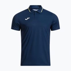 Koszulka polo tenisowa męska Joma Challenge Lob Polo. Niebieskie koszulki polo męskie Joma, m, bez wzorów, z elastanu, eleganckie, bez ramiączek. Za 149.99 zł.